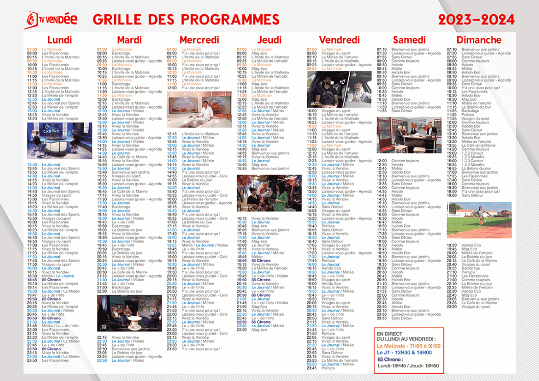 Grille des programmes TV Vendée