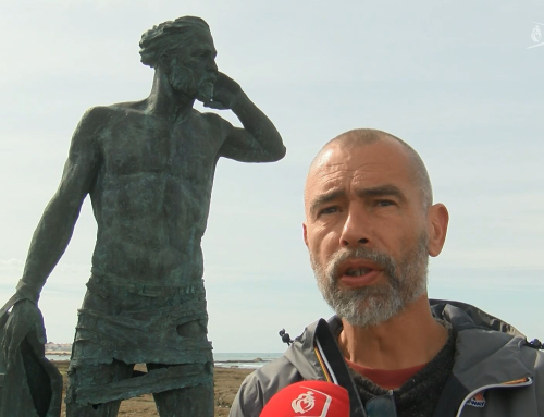 Le sculpteur Christophe Charbonnel installe son Ulysse en baie sablaise